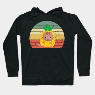 Vintage Pineapple and Cat Lover Hoodie